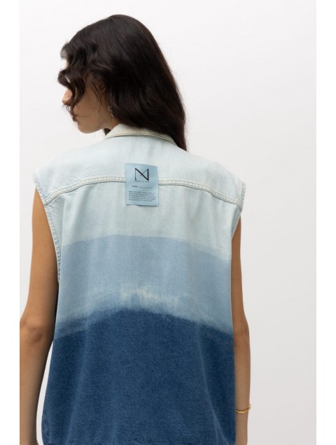 MALLORY THE LABEL Tupac Degrade Blue Vest MALLORY THE LABEL Tupac Degrade Blue Vest