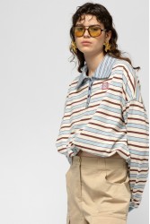 MALLORY THE LABEL Wham Top Ριγέ Μπλούζα