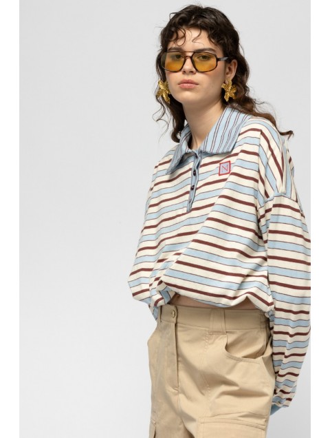 MALLORY THE LABEL Wham Top Striped Blouse