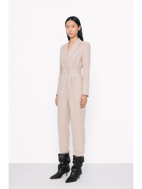 MALLORY THE LABEL Winter Bloom Off White Jumpsuit Εκρού Ολόσωμη Φόρμα