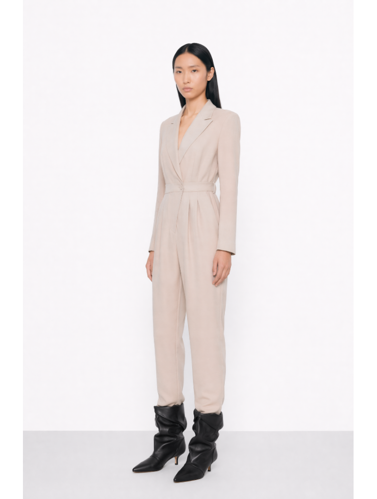 MALLORY THE LABEL Winter Bloom Off White Jumpsuit Εκρού Ολόσωμη Φόρμα