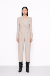 MALLORY THE LABEL Winter Bloom Off White Jumpsuit Εκρού Ολόσωμη Φόρμα