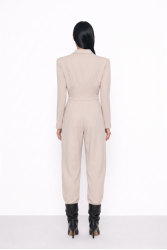 MALLORY THE LABEL Winter Bloom Off White Jumpsuit Εκρού Ολόσωμη Φόρμα