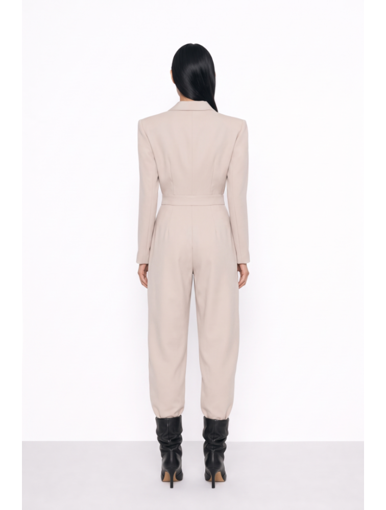MALLORY THE LABEL Winter Bloom Off White Jumpsuit Εκρού Ολόσωμη Φόρμα