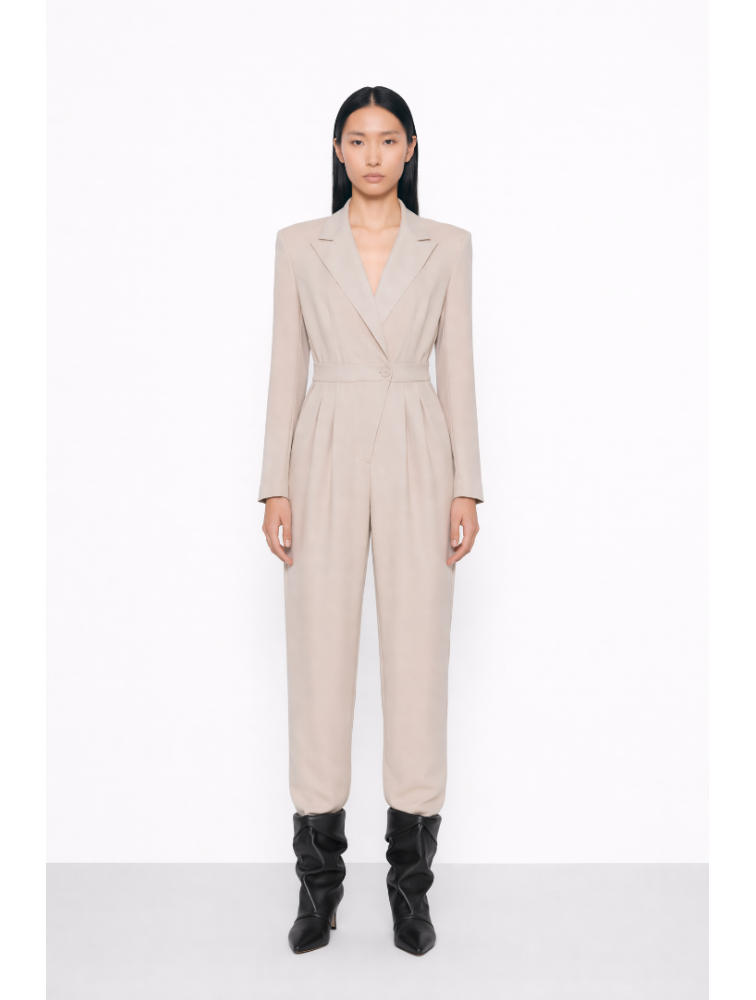 MALLORY THE LABEL Winter Bloom Off White Jumpsuit Εκρού Ολόσωμη Φόρμα