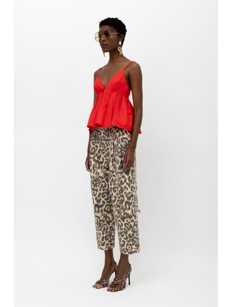 MALLORY THE LABEL Zulu Pants Animal Print Λεοπάρ Παντελόνα