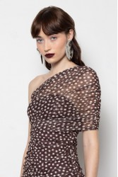 MALLORY THE LABEL Monsoon Polka Dot Dress Καφέ Πουά Φόρεμα