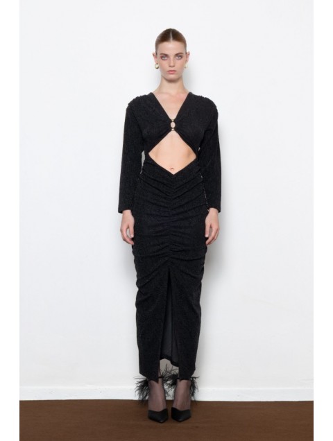 MALLORY THE LABEL Mystique Black Dress Μαύρο Φόρεμα