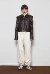 MALLORY THE LABEL Noonday Leather Jacket Καφέ Δερμάτινο Τζάκετ