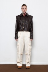 MALLORY THE LABEL Noonday Leather Jacket Καφέ Δερμάτινο Τζάκετ