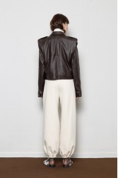 MALLORY THE LABEL Noonday Leather Jacket Καφέ Δερμάτινο Τζάκετ