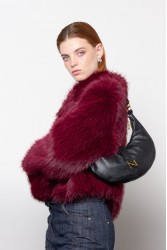 MALLORY THE LABEL Orellia Bordeaux Faux Fur