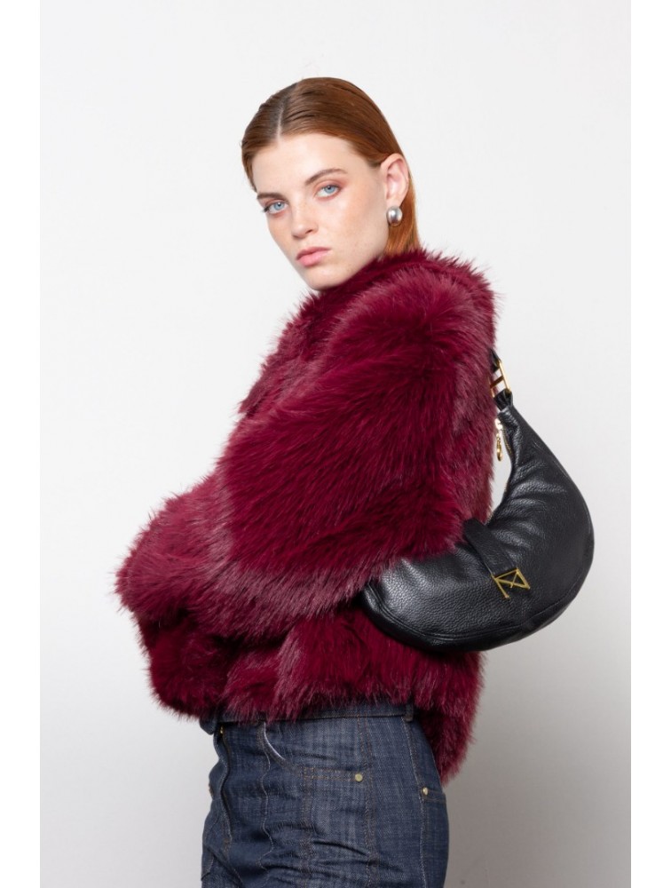 MALLORY THE LABEL Orellia Bordeaux Faux Fur