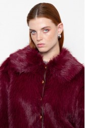 MALLORY THE LABEL Orellia Bordeaux Faux Fur