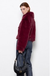 MALLORY THE LABEL Orellia Bordeaux Faux Fur
