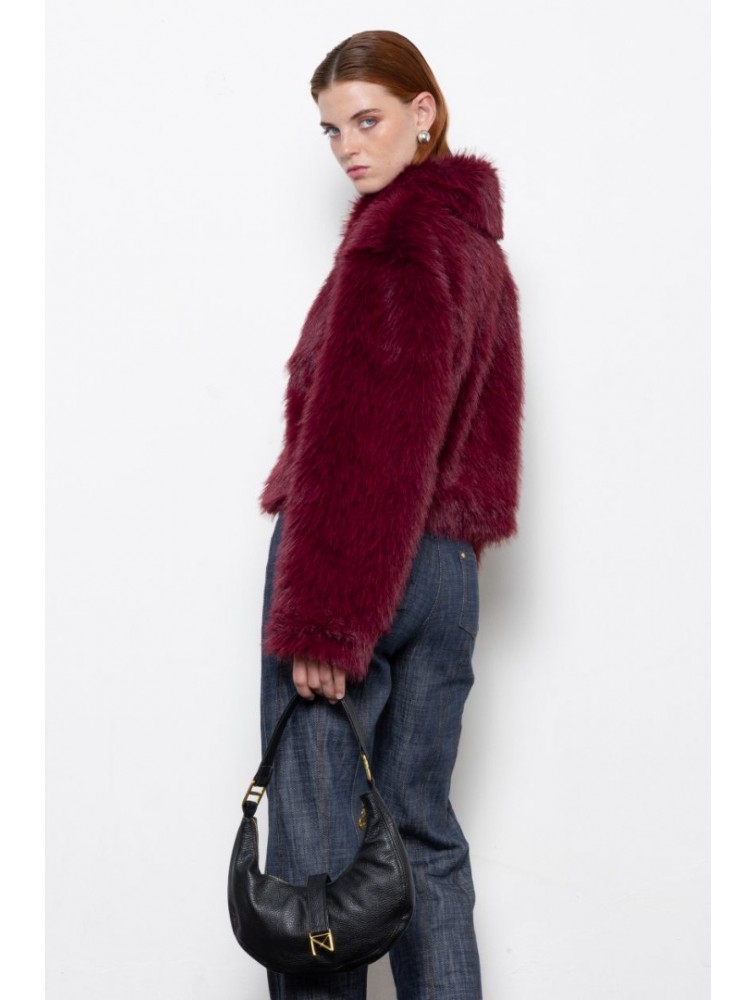 MALLORY THE LABEL Orellia Bordeaux Faux Fur
