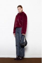 MALLORY THE LABEL Orellia Bordeaux Faux Fur