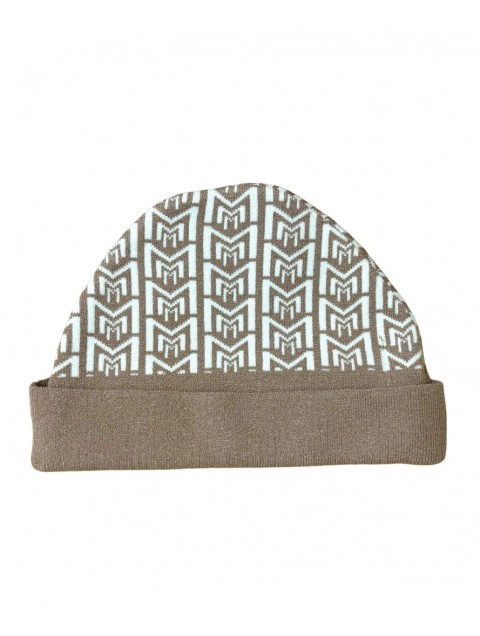 MALLORY THE LABEL Beige White Beanie MALLORY THE LABEL Beige White Beanie