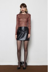 MALLORY THE LABEL Rebel Rose Bordeaux Top Μπορντώ Διαφάνεια Τοπ