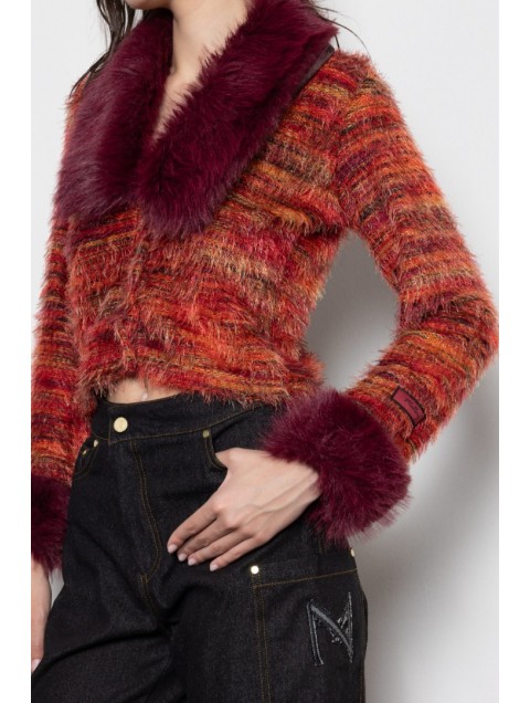 MALLORY THE LABEL Sonora Red Cardigan Μπορντώ Ζακέτα