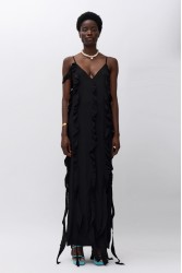 MALLORY THE LABEL Poison Black Dress Μαύρο φόρεμα με βολάν