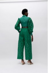 MALLORY THE LABEL Simon Green Crop Top Πράσινο Τοπ με γιακά