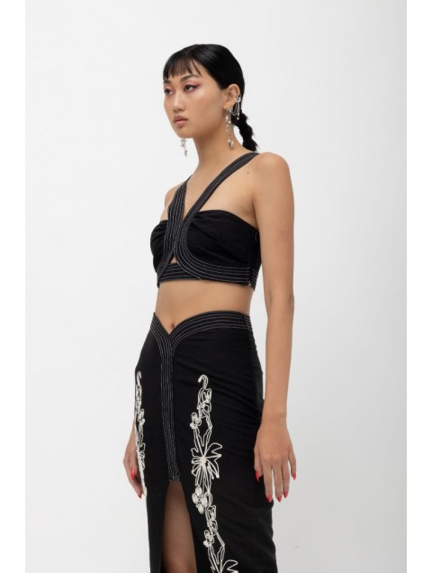 MALLORY THE LABEL Lunar Top Black Top