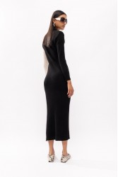 MALLORY THE LABEL Kuala Knit Dress Μαύρο άσπρο Πλεκτό φόρεμα