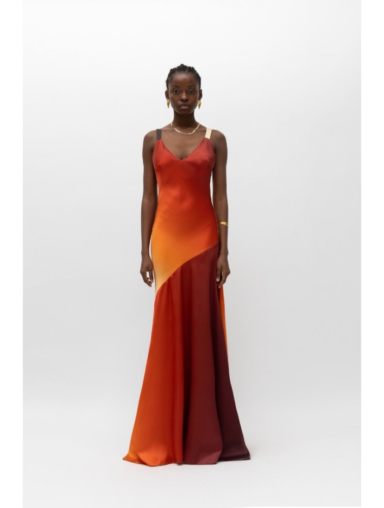 MALLORY THE LABEL Dune Sunset Dress Πορτοκαλί Φόρεμα