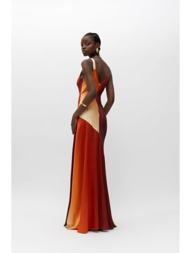 MALLORY THE LABEL Dune Sunset Dress Πορτοκαλί Φόρεμα