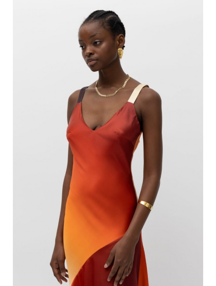 MALLORY THE LABEL Dune Sunset Dress Πορτοκαλί Φόρεμα