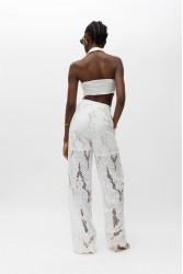 MALLORY THE LABEL Mira White Crop Top Λευκό Τοπ με γιακά