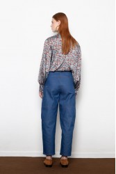 MALLORY THE LABEL Twilla Blue Floral Shirt Μπλε Φλοράλ Πουκάμισο
