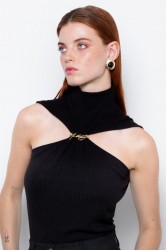 MALLORY THE LABEL Whiskey Black Moon Top Μαύρο Τοπ