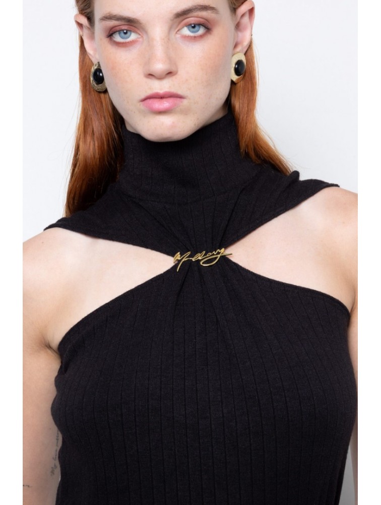 MALLORY THE LABEL Whiskey Black Moon Top Μαύρο Τοπ