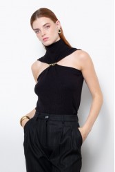 MALLORY THE LABEL Whiskey Black Moon Top Μαύρο Τοπ