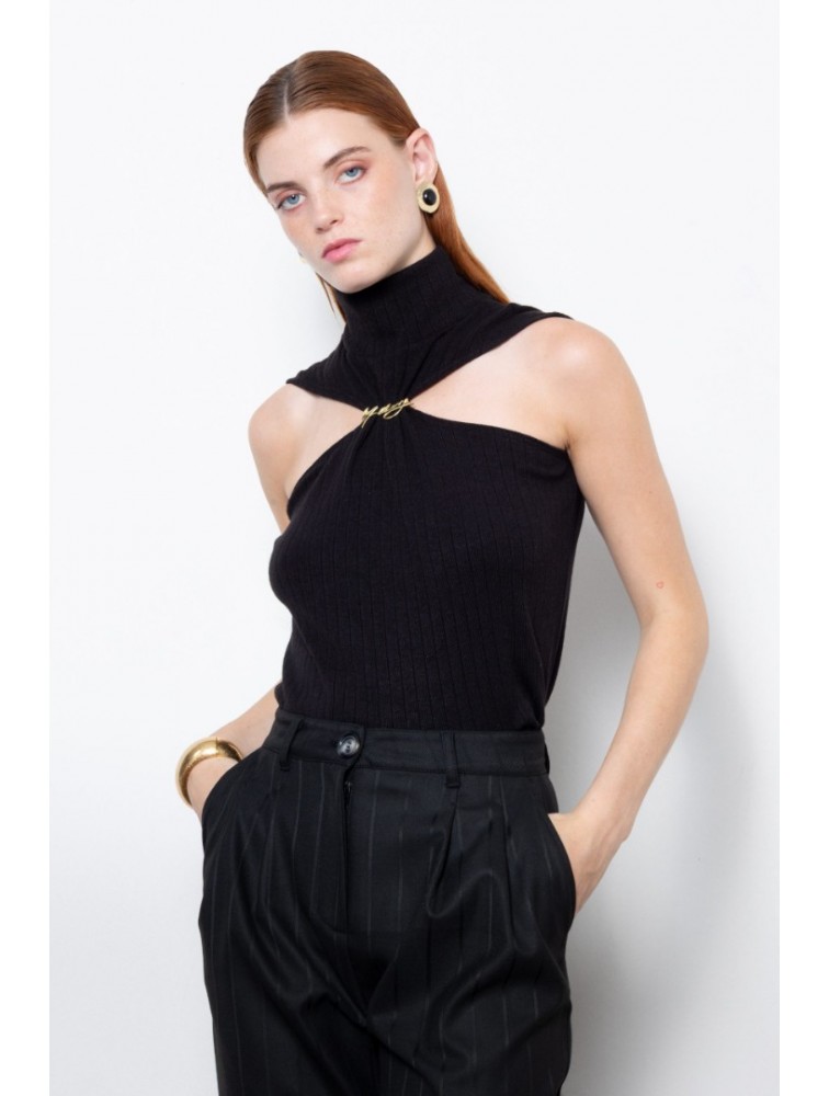 MALLORY THE LABEL Whiskey Black Moon Top Μαύρο Τοπ