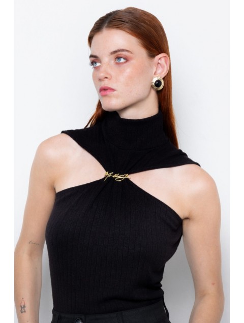 MALLORY THE LABEL Whiskey Black Moon Top Μαύρο Τοπ 