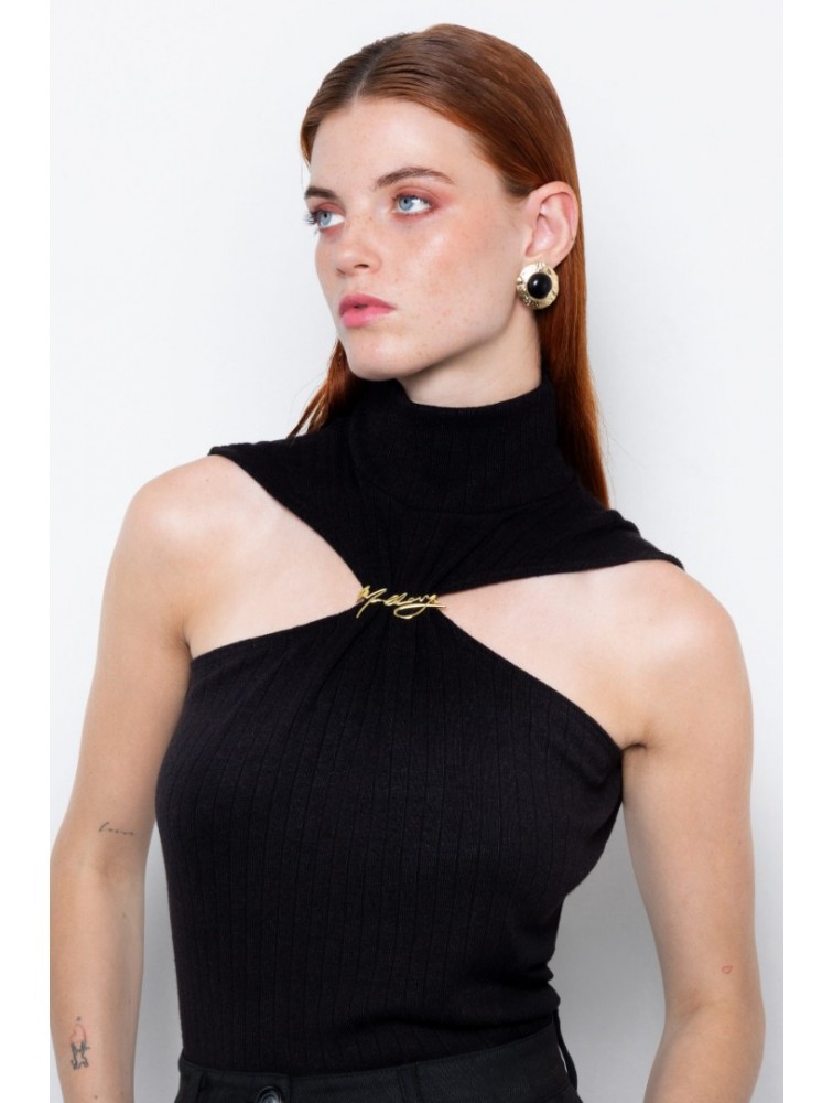 MALLORY THE LABEL Whiskey Black Moon Top Μαύρο Τοπ