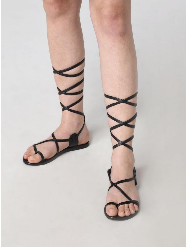 MANEBÌ Alex Rivière x Manebí - Leather women's sandals- Black