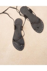MANEBÌ Alex Rivière x Manebí - Leather women's sandals- Black