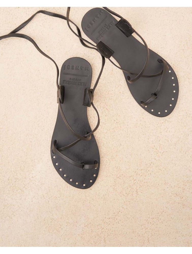 MANEBÌ Alex Rivière x Manebí - Leather women's sandals- Black