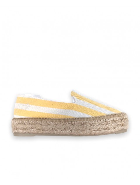 MANEBÌ Striped yellow women's espadrilles