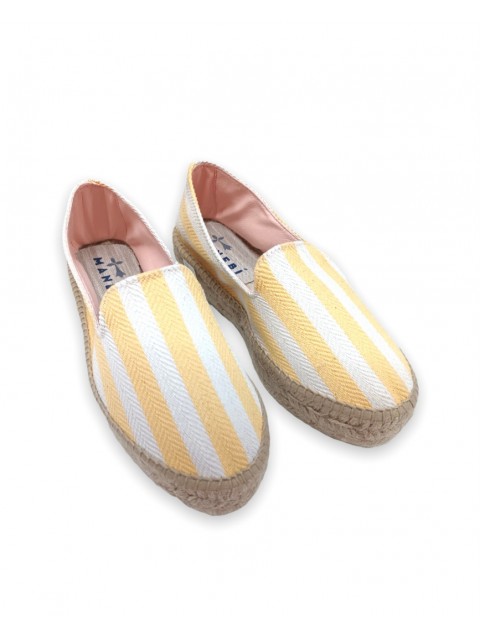MANEBÌ Striped yellow women's espadrilles