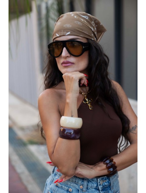 MARKESS Mocha Paisley Bandana Καφέ Μπαντάνα