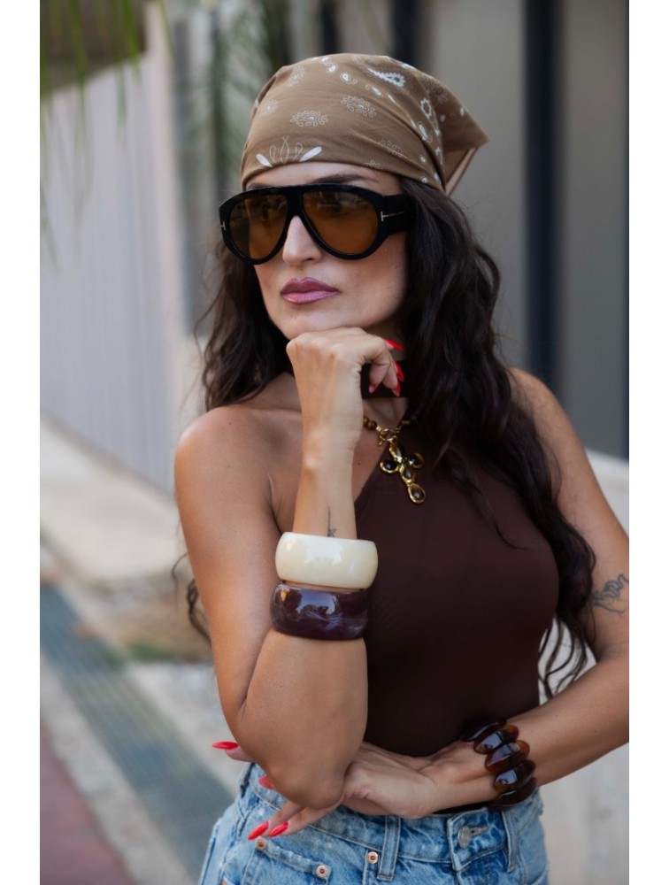 MARKESS Mocha Paisley Bandana Καφέ Μπαντάνα
