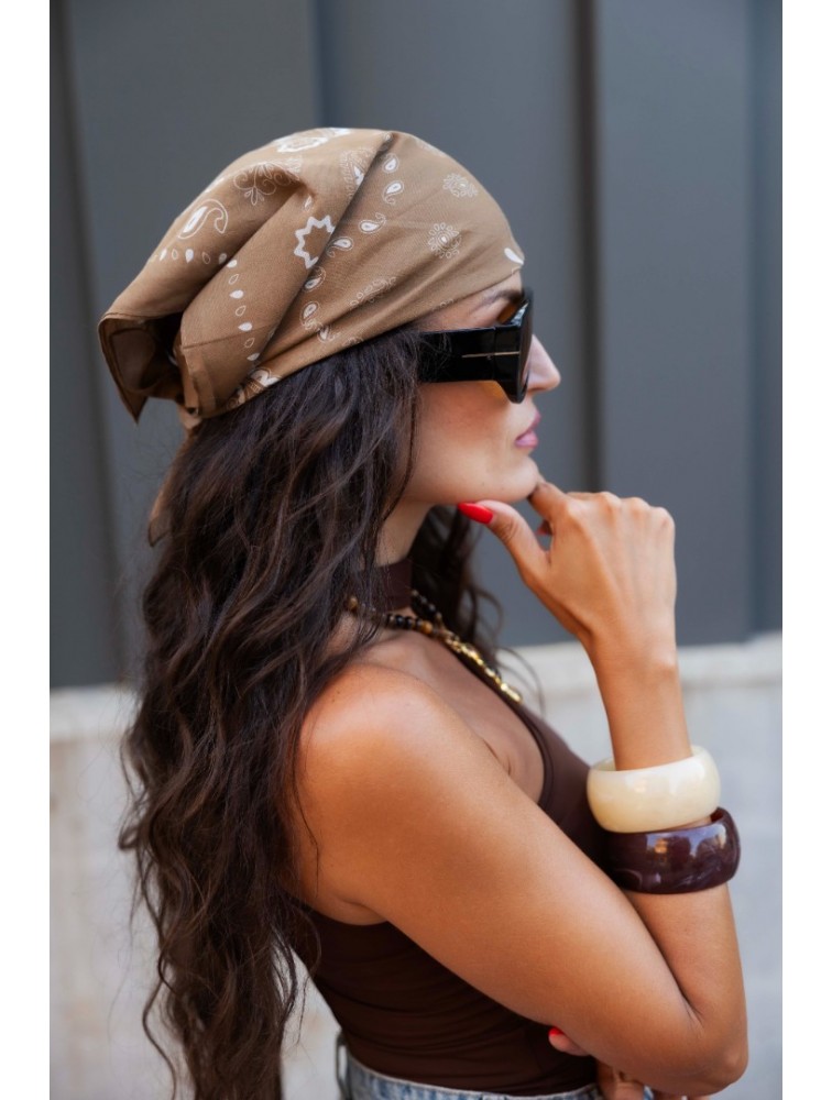 MARKESS Mocha Paisley Bandana Καφέ Μπαντάνα