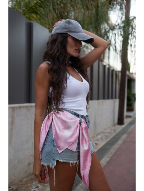MARKESS Pink Pic-Nic Scarf  Ροζ Καρώ Μαντήλι