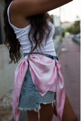 MARKESS Pink Pic-Nic Scarf  Ροζ Καρώ Μαντήλι
