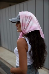 MARKESS Pink Pic-Nic Scarf  Ροζ Καρώ Μαντήλι